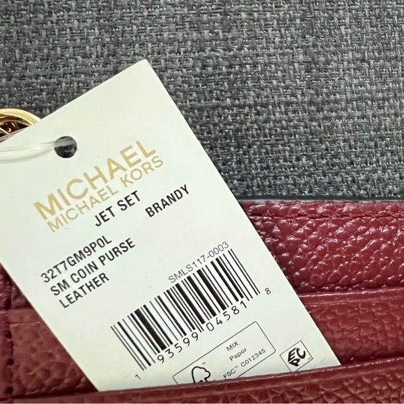 NWT MICHAEL KORS JET SET TRAVEL SMALL TOP ZIP COIN PURSE ID & CREDIT CARDHOLDER - Picture 7 of 7